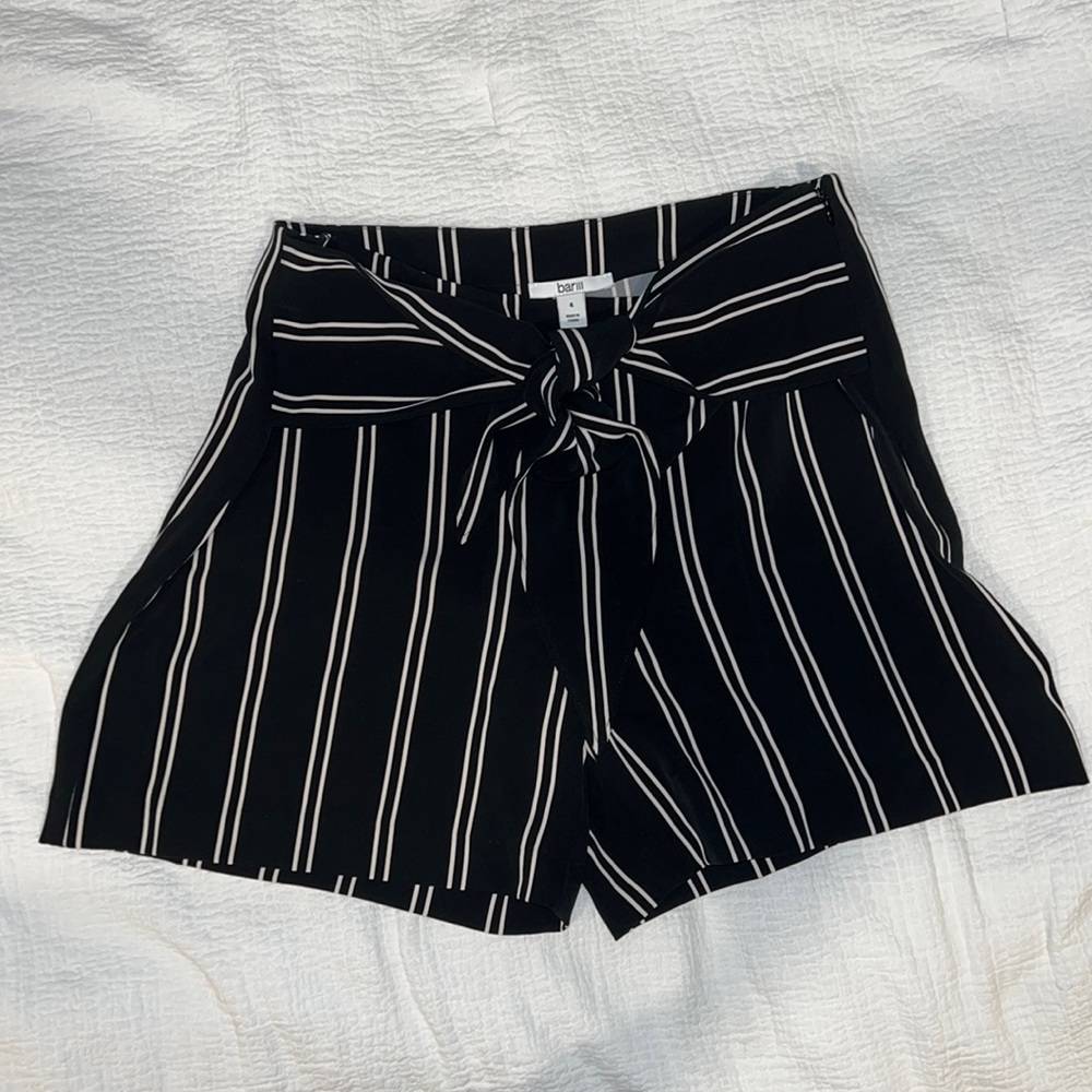 bar III black and white shorts